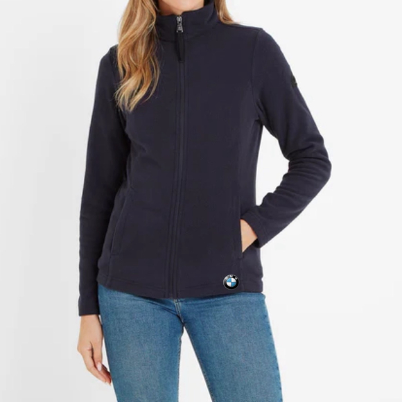 Women's BMW Vintage Black Fleece Jacket Size M - Picture 1 of 14